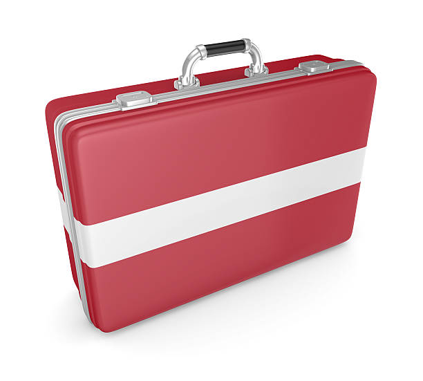 istock Suitcase with flag of Latvia. 483450651