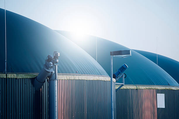 energiewende, biogaz l'énergie, l'allemagne, la biomasse - équipement industriel photos et images de collection