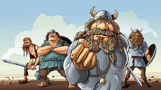 Vector illustration of Vikings