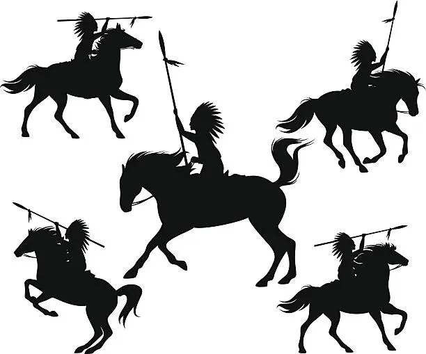 Vector illustration of wild west silhouettes