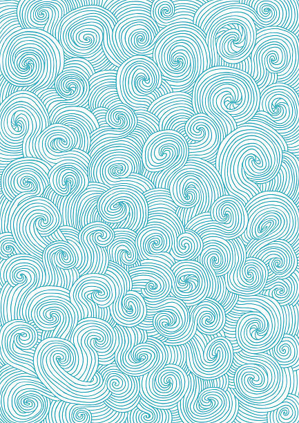 bezszwowe wzór z swirls i curls bazgroły - wiatr obrazy stock illustrations