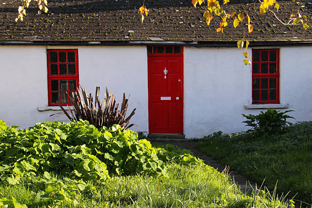 irish cottage - republic of ireland irish culture cottage door foto e immagini stock