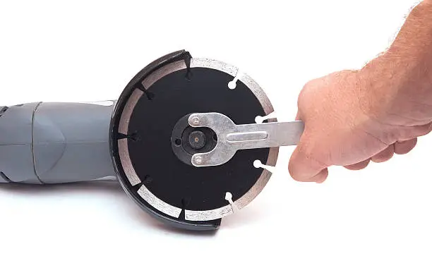 close-up angle-grinder isolated on a white