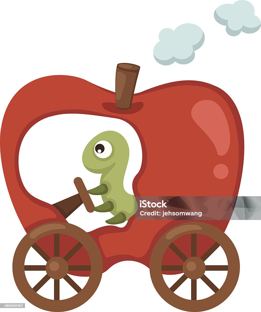 Train Apple Stock Illustration - Download Image Now - Animal, Apple - Fruit,  Caterpillar - iStock