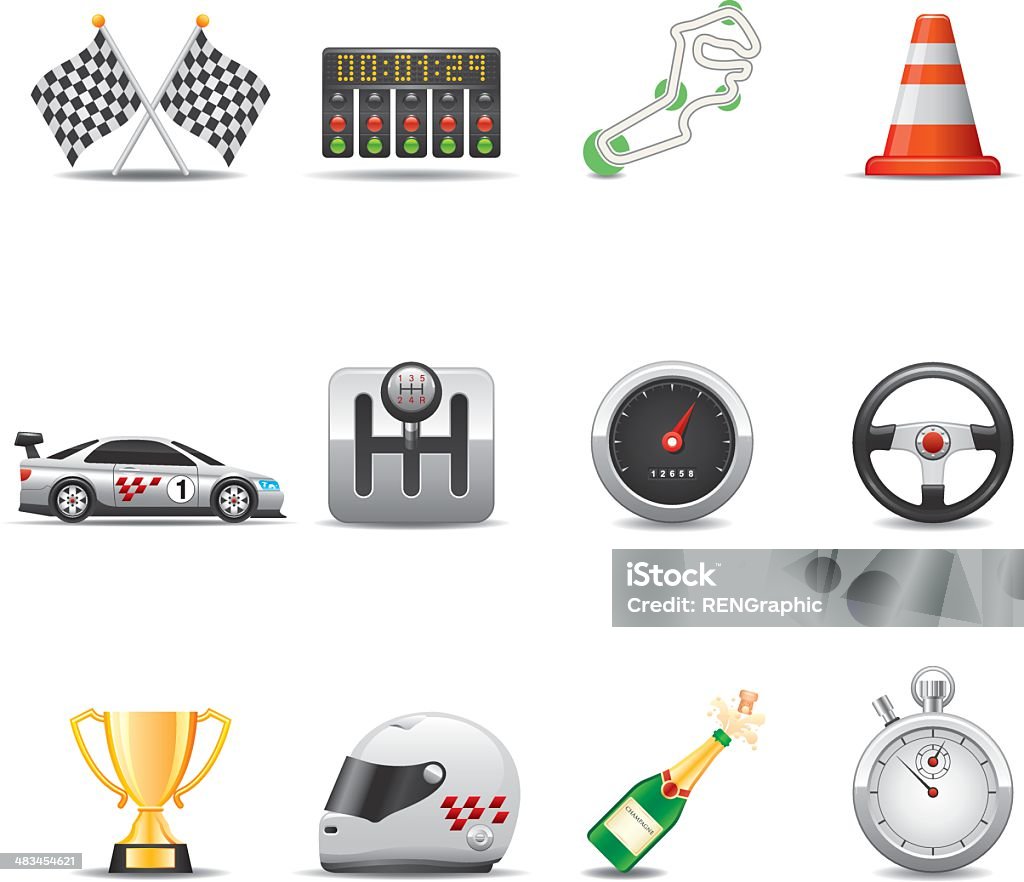 Racing Icon Set | Elegant Series Elegant racing icon can beautify your designs & graphic Racecar stock vector