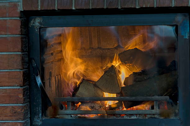 istock Fireplace in one restaurant in Sofia city 483463058