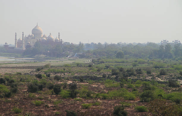 istock view of Taj Mahal from Agra fort 483463344