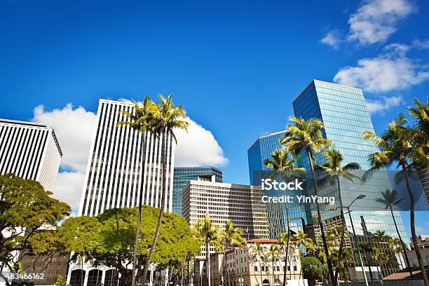 Downtown Financial And Business District Of Honolulu Oahu Hawaii Usa Stock Photo - Download Image Now