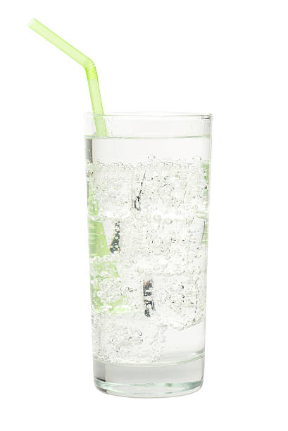 istock Clear Drink in Glass with a Straw 483468060