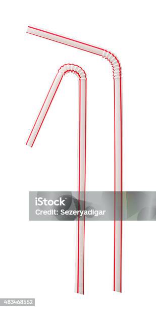 Drinking Straw Stock Photo - Download Image Now - Drinking Straw, Plastic, White Background