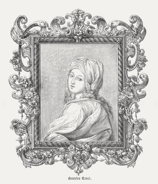 beatrice cenci (1577 - 1599), wanita bangsawan italia, diterbitkan 1878 - ginjal binatang ilustrasi stok