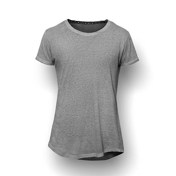 istock Grey t-shirt isolated on white background 483475924