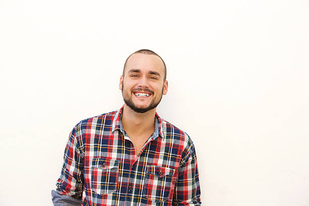istock Happy hispanic guy in plaid shirt 483476192