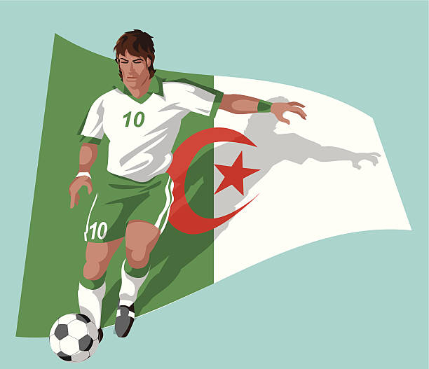 algerien soccer player - soccer soccer ball symbol algeria stock-grafiken, -clipart, -cartoons und -symbole