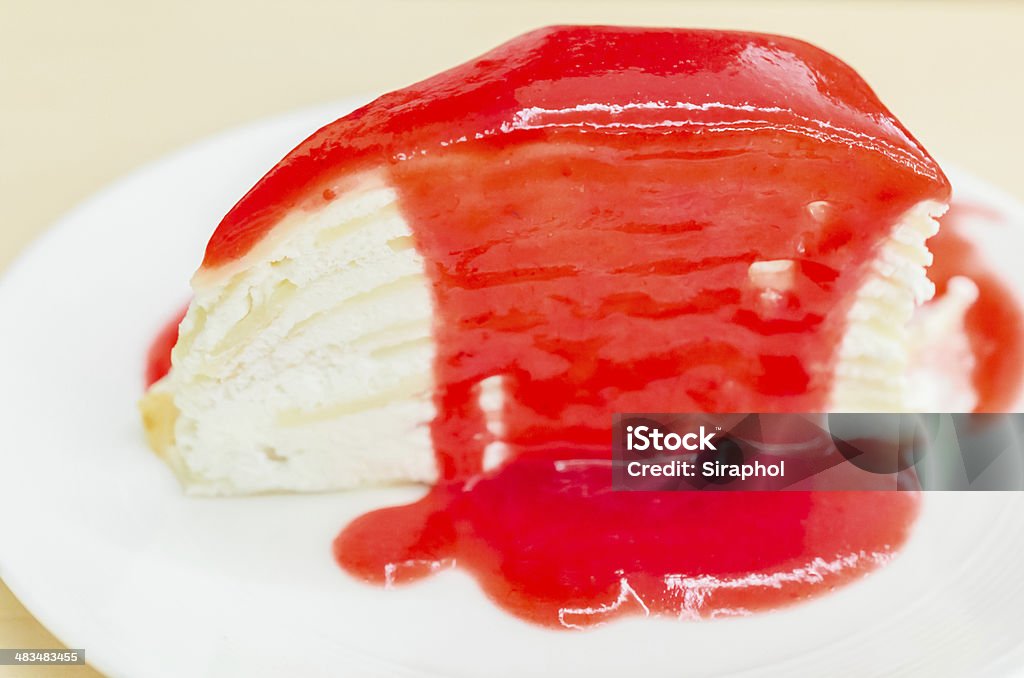 Strawberry crepe cake Backgrounds Stock Photo