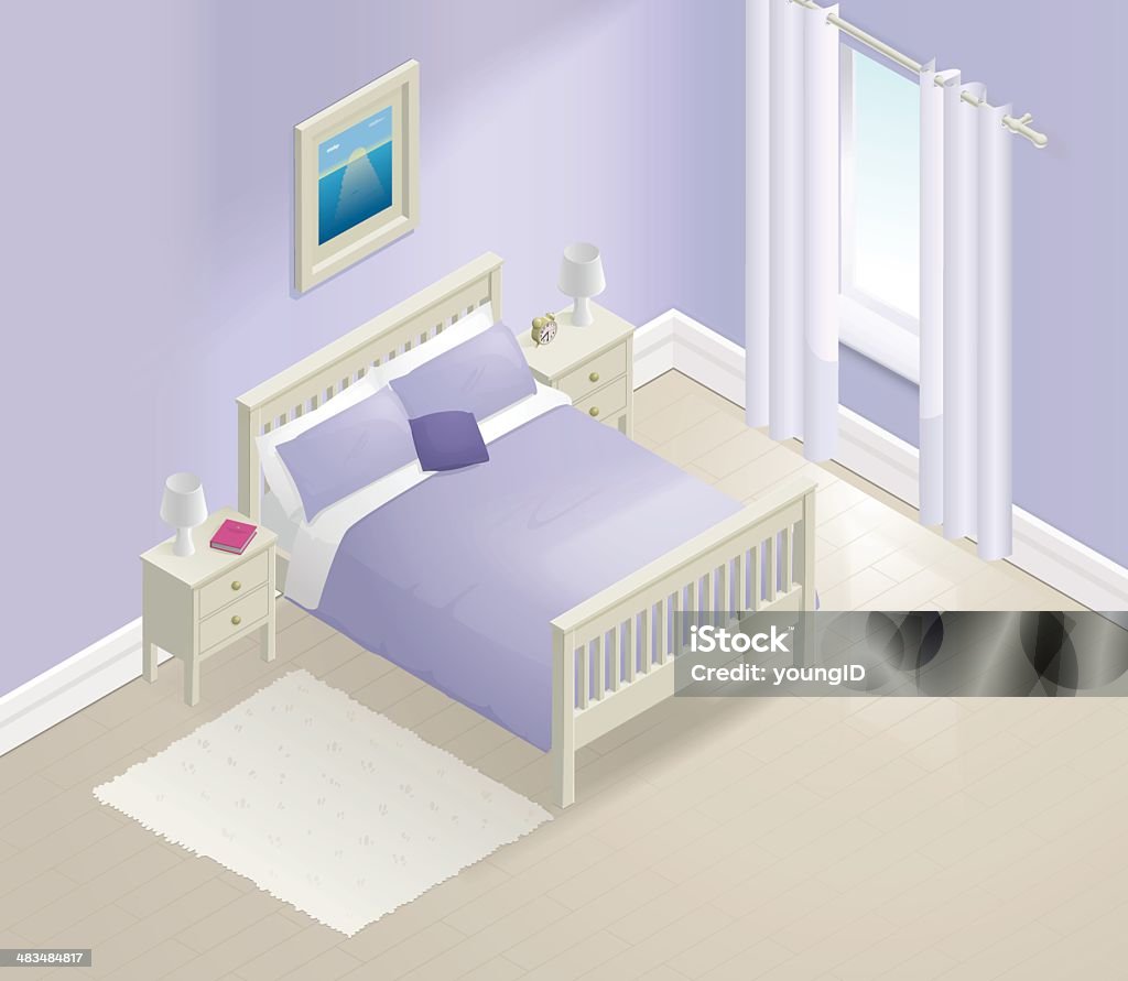 Изометрические спальней - Векторная графика Спальня роялти-фри