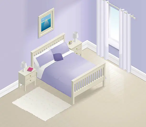 Vector illustration of Isometric Bedroom