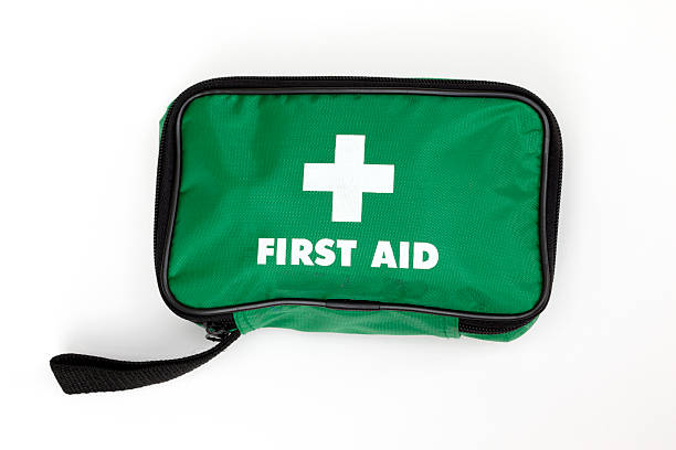 Green First Aid Kit Bag stock photo