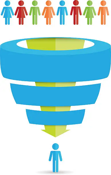 Vector illustration of Sales Funnel Chart