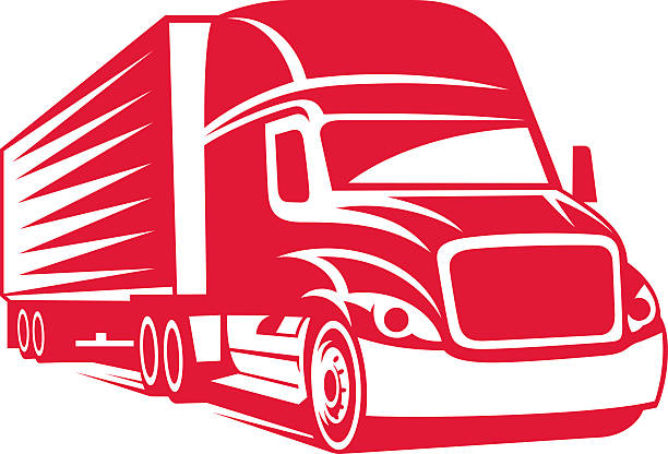 illustrazioni stock, clip art, cartoni animati e icone di tendenza di semi-camion - vehicle trailer illustrations