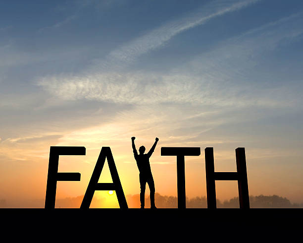 Faith success silhouette stock photo