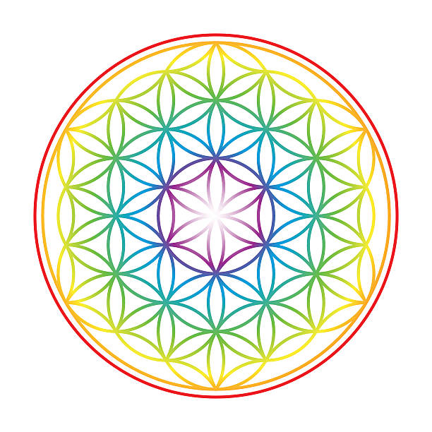 istock Flower Of Life Colorful Vibrant Glow 483495754