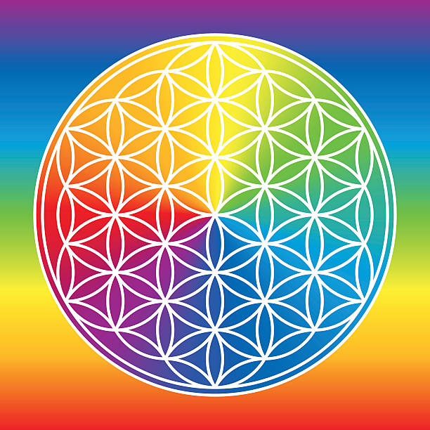 istock Flower Of Life Rainbow Gradient Color Wheel 483495766