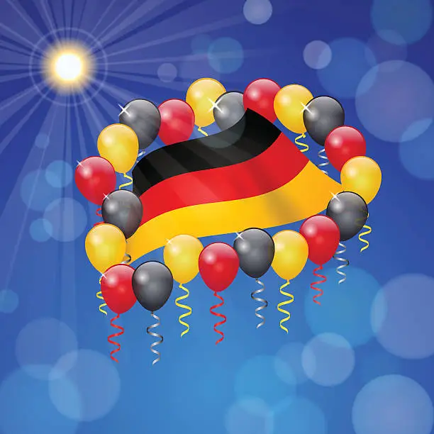 Vector illustration of Germany holiday background[Flag and Balloons]