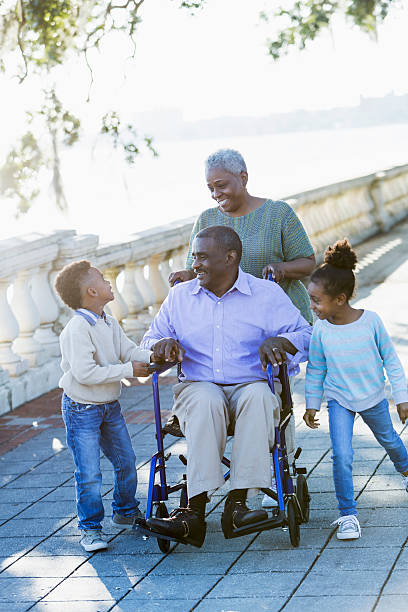istock Children taking a walk with their grandparents 483496870