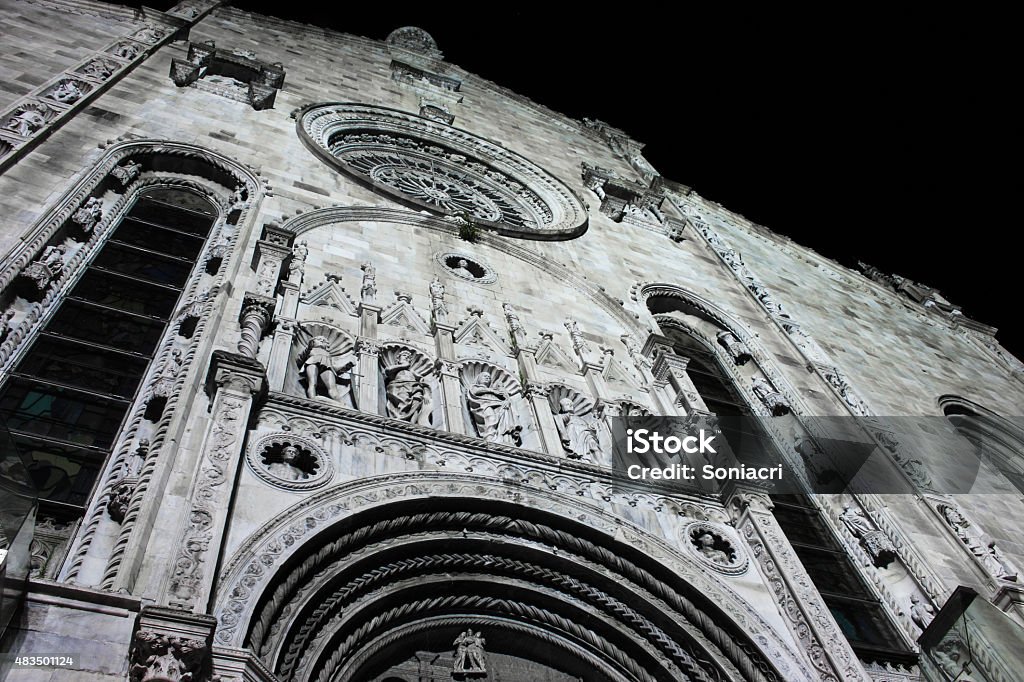 Como close to God cathedral of Como illuminated in the night 2015 Stock Photo