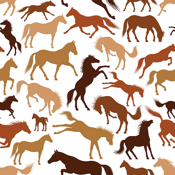 Horses Pattern Repeatable pattern. High Resolution JPG,CS6 AI and Illustrator EPS 10 included. Very easy to edit. colts stock illustrations