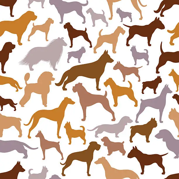 Vector illustration of Dogs Pattern