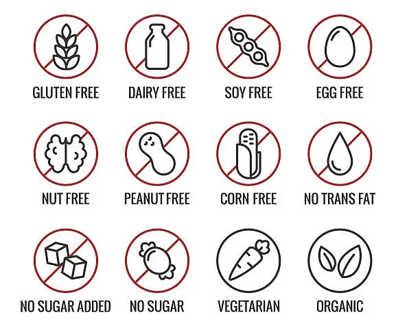Vector illustration of Diet icons