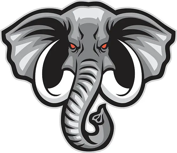 Vector illustration of elephant head mascot