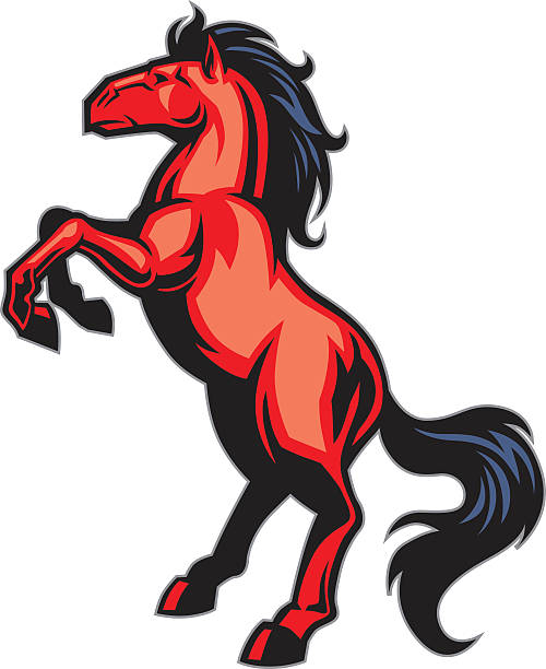 horse mascot vector of horse mascot mustang stock illustrations