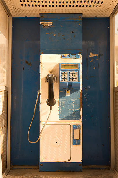 istock Public telephone in vintage and old style. 483503205