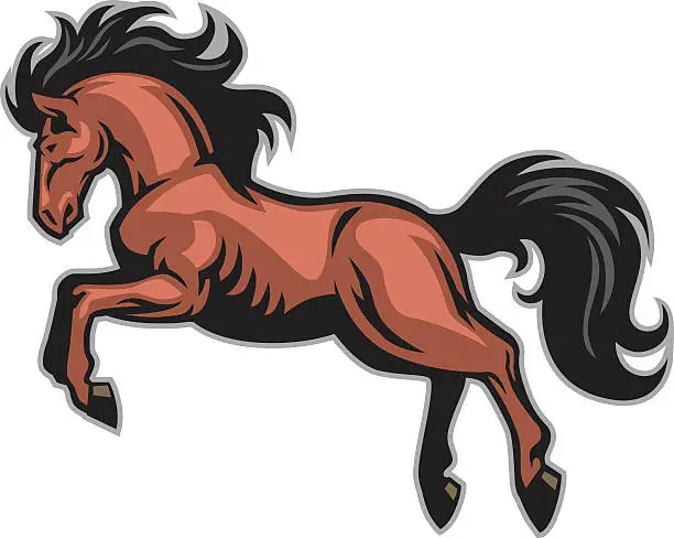 Vector illustration of horse run mascot