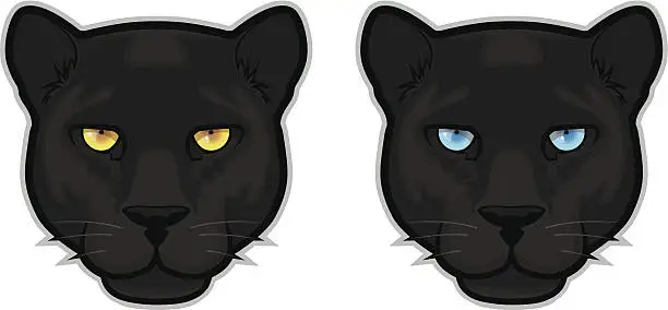 Vector illustration of Black Panther Heads