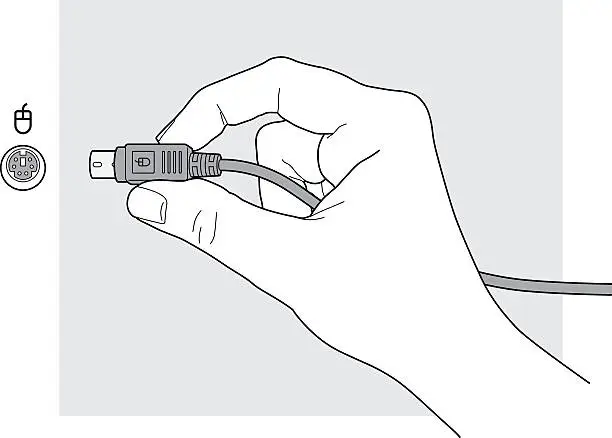 Vector illustration of Computer mouse cable