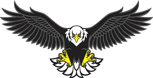 Vector illustration of eagle mascot spread the wings
