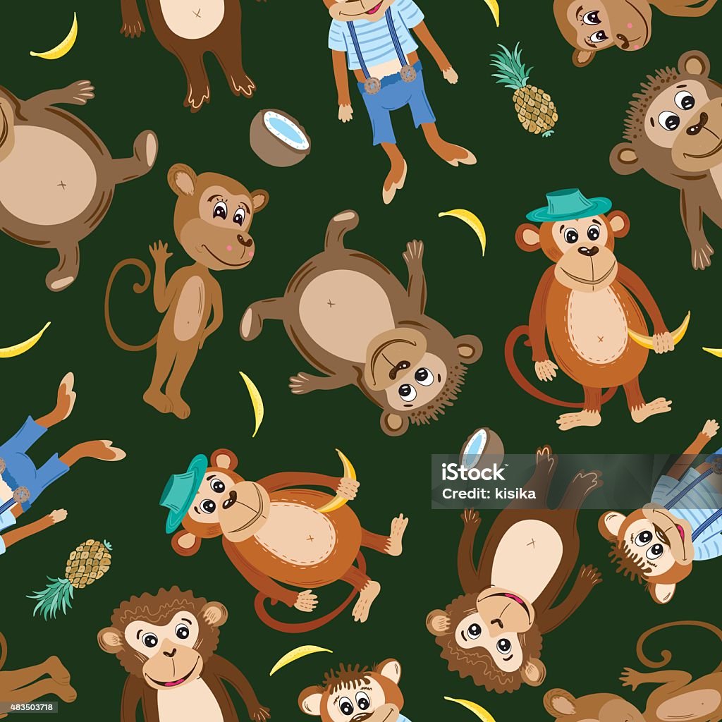 Mankey Texture Vector Smiling Monkey Texture Stock Illustration - Download Image Now ...