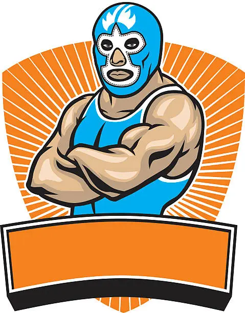 Vector illustration of mexican wrestler