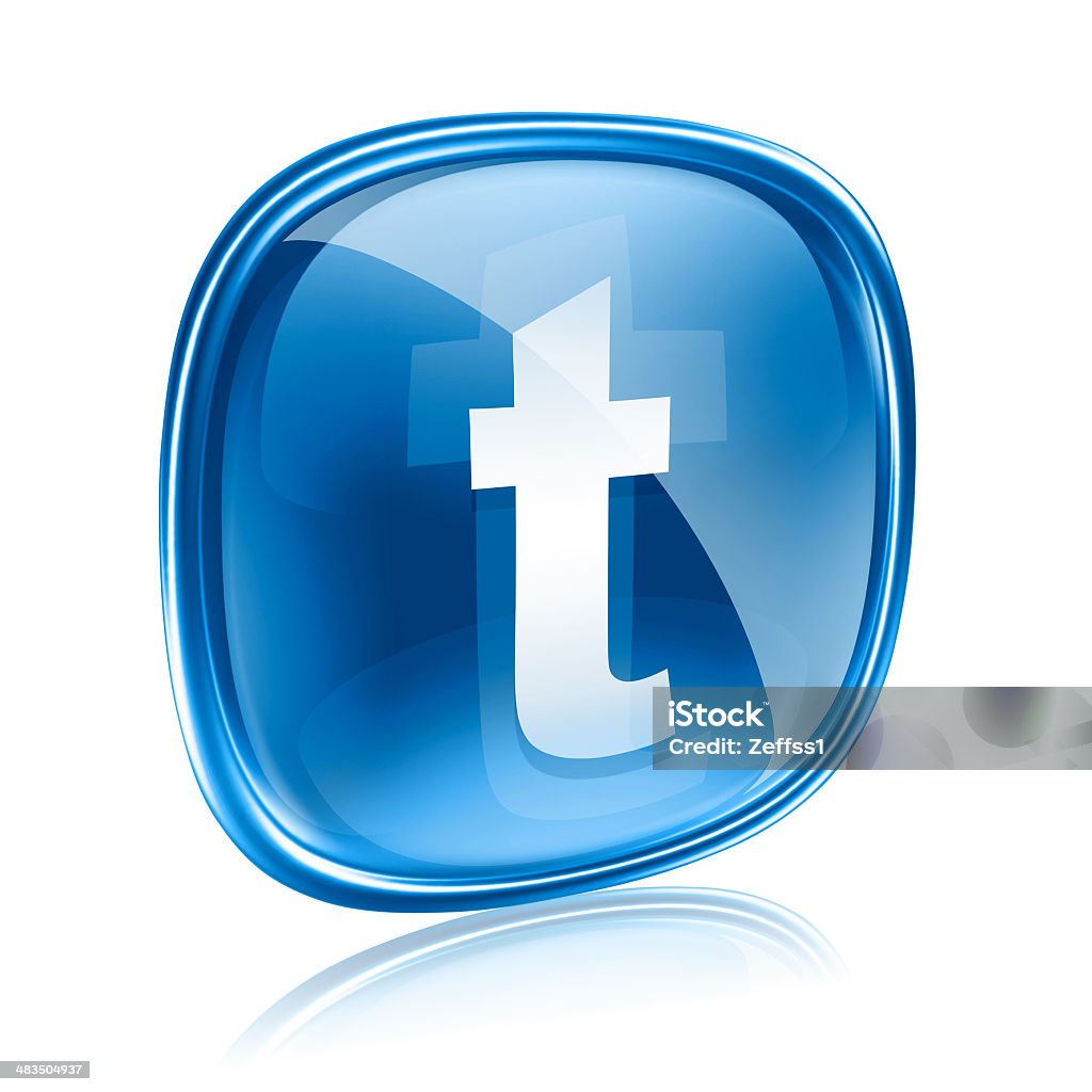 Значок Twitter бокал синий, изолированные на белом фоне - Стоковые иллюстрации Иконка роялти-фри