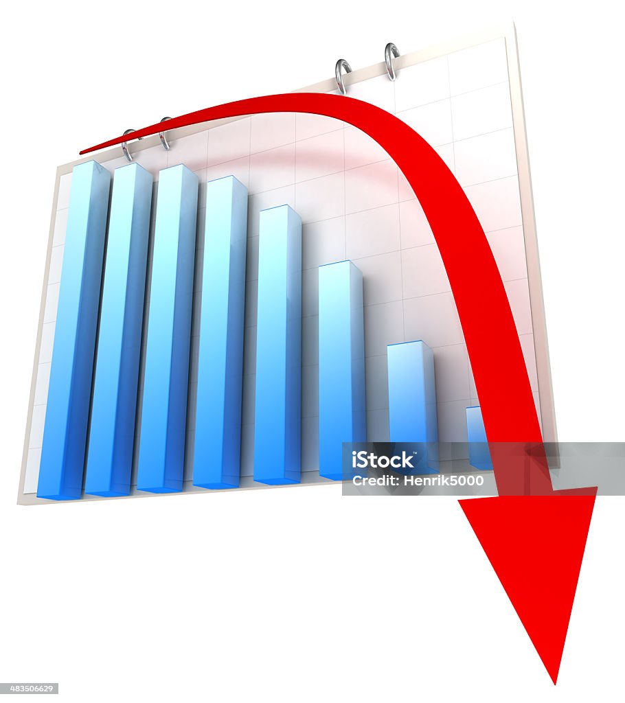 CUADRO depicing una caída de tendencia - Foto de stock de Gráfico libre de derechos