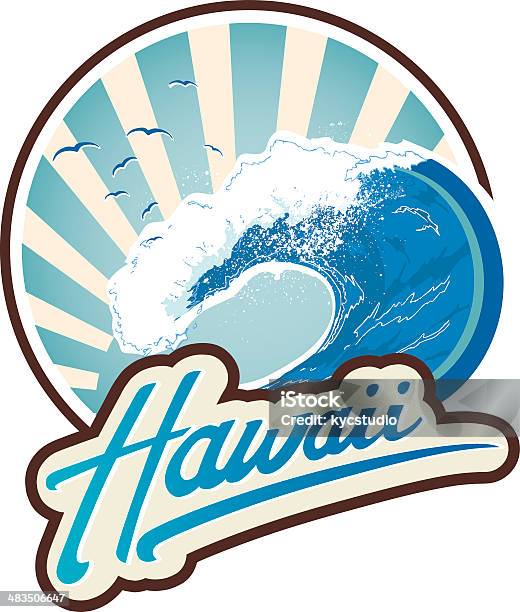 Surf Emblem Hawaii Stock Illustration - Download Image Now - Surfing, Big Island - Hawaii Islands, Hawaii Islands