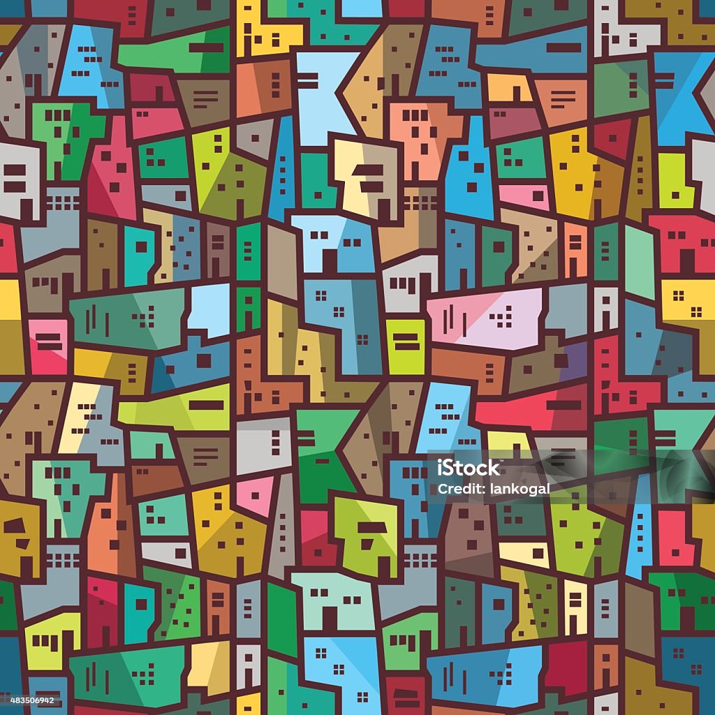 Colorful urban abstract pattern Seamless bright texture - 免版稅社區圖庫向量圖形