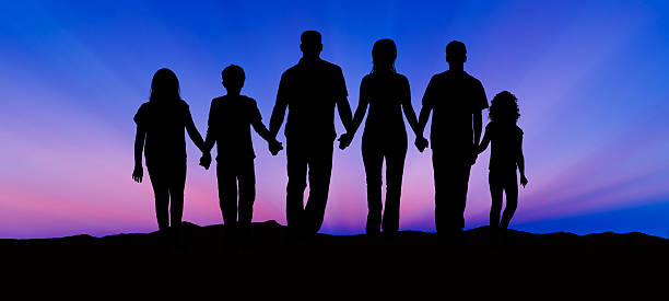 istock Silhouette of Family at Sunset 483507238