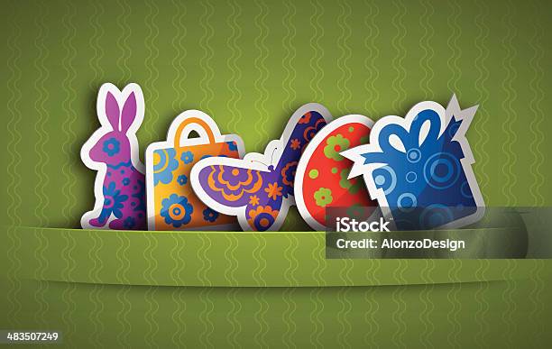 Set Di Pasqua Etichette - Immagini vettoriali stock e altre immagini di Busta di carta - Busta di carta, Design, Moda