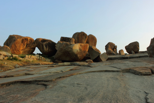 Hemkunt hill with hugh rocks in Hampi, Karnataka, India