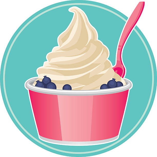 frozen yogurt graphic colorful frozen yogurt design frozen yoghurt stock illustrations